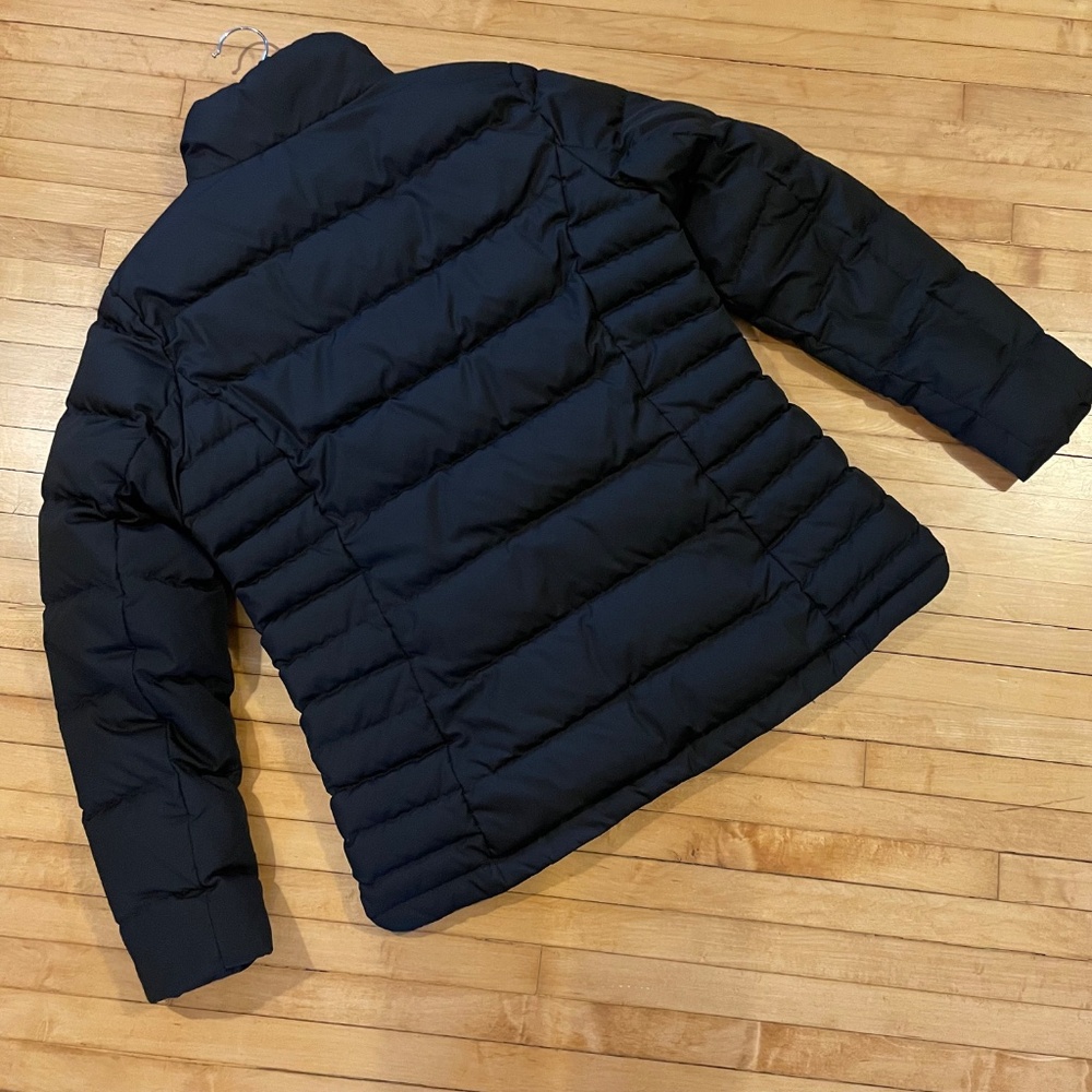 LANDS' END Down Puffer Coat Jacket 600 Fill Mock Neck Vent Hem Water Resistant - Picture 6 of 10